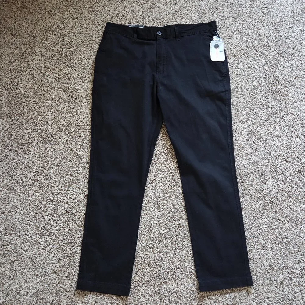 Hallstatt Men's Stretch Comfort Twill Pants Size 40x32 Black British Preppy - Picture 1 of 6